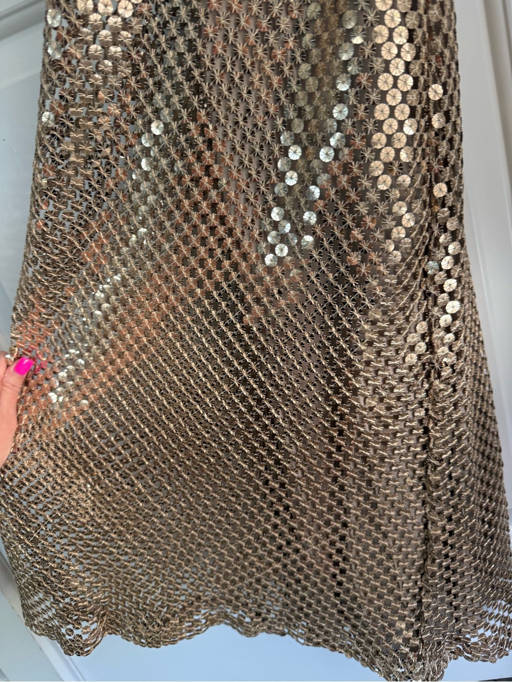Zara Metallic Gold Chainmail Slip Maxi Dress - Picture 11 of 13